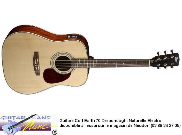 Guitare Cort Earth 70 Dreadnought Naturel Electro